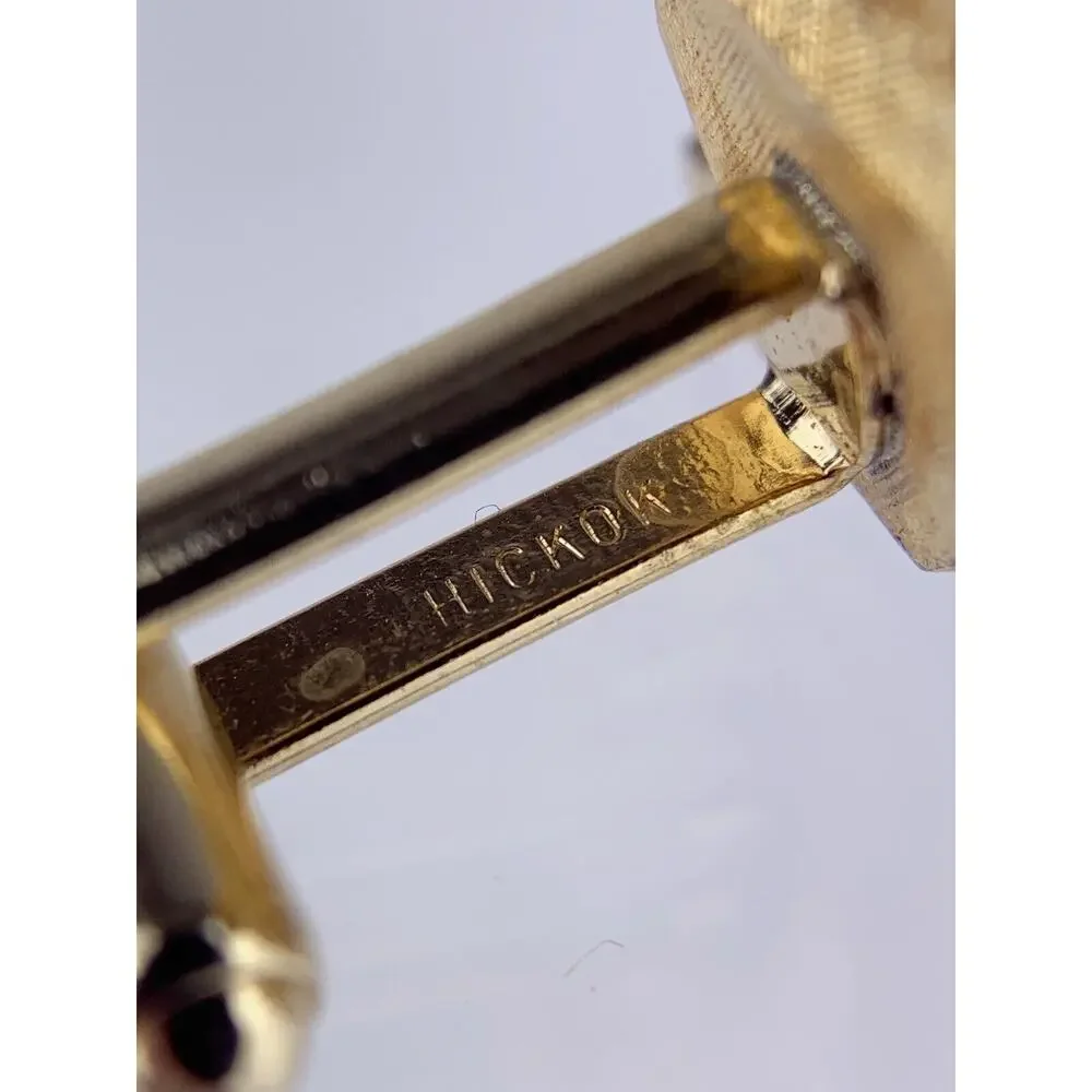 Tigers Eye Mesh Wrap Gold Tone Cufflinks Squares Modernist Retro
